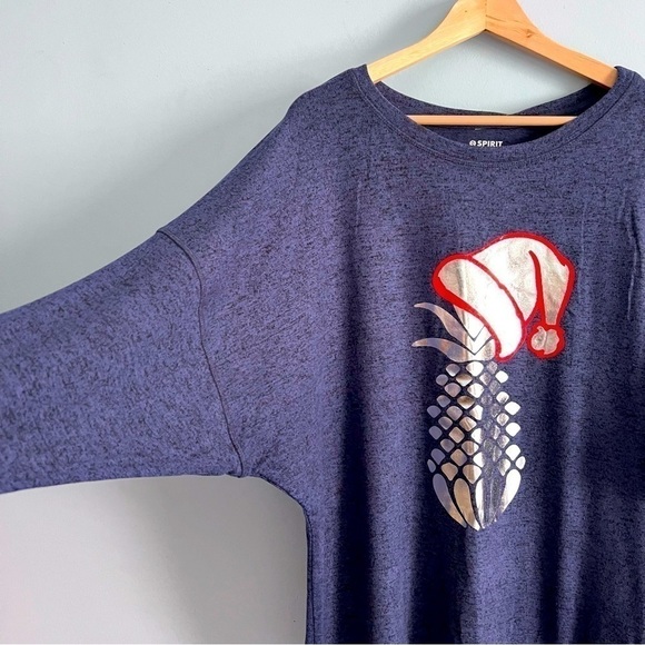 RaRE Spirit Jersey Hawaiian Mele Kalikimaka Spell Out Blue Brushed Jersey NEW - Picture 6 of 14